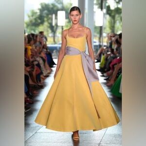 ❌❌CAROLINA HERRERA BELTED SILK FAILLE YELLOW GOWN WITH TAGS